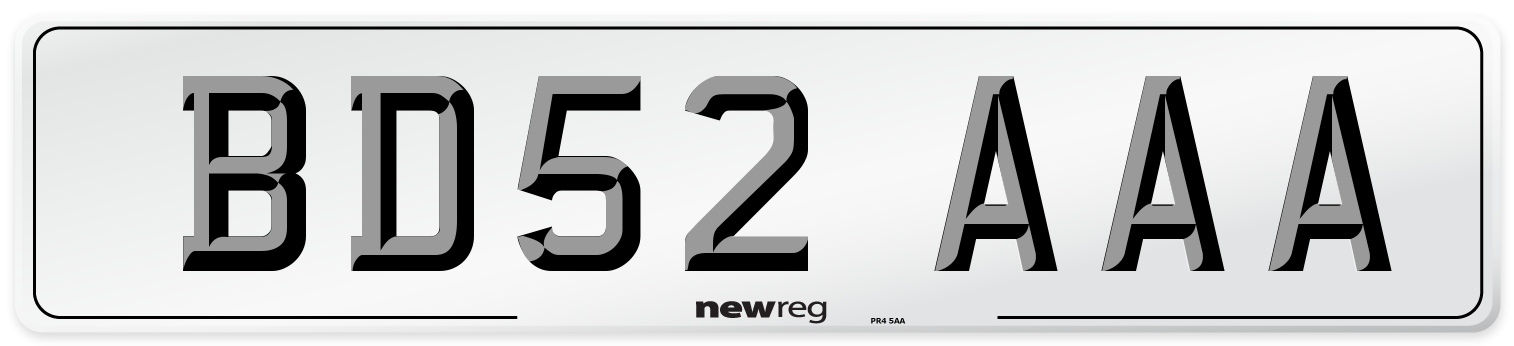 BD52 AAA Number Plate from New Reg